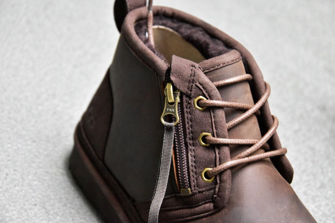 Men’s Crazy Horse Leather Zip Boots — New Arrival | In Stock