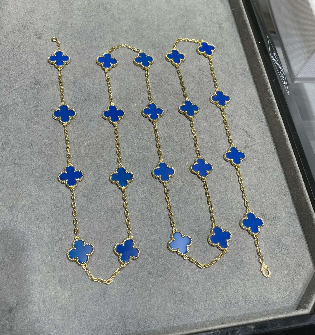 Van Cleef & Arpels CLOVER 20 MOTIF AGATE 86CM NECKLACE