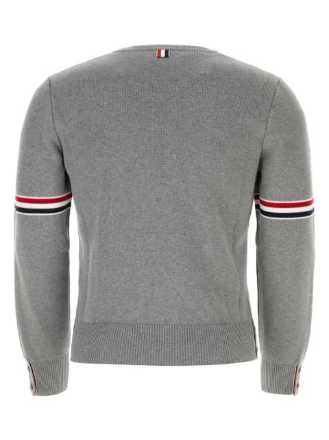 Thom Browne Milano stitch RWB arm stripe pullover
