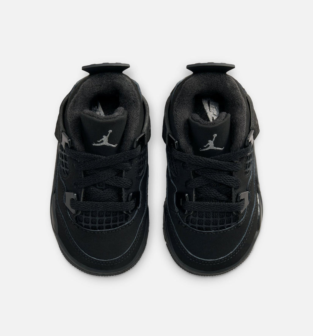 Air Jordan 4 Retro Black Cat Baby & Toddler Sneakers - Black / Light Graphite