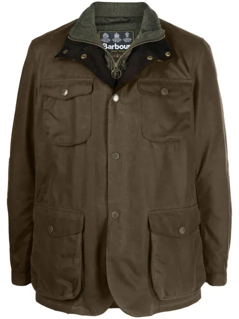 Barbour waxed elbow-patch coat