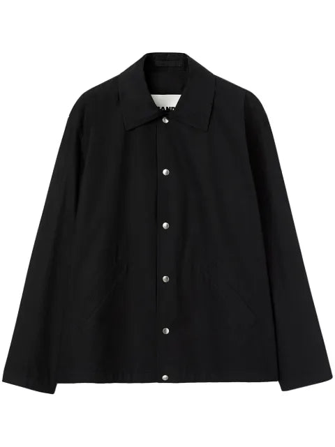 Jil Sander logo-print cotton-poplin shirt jacket