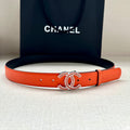 CHANEL 25S BELT 30 MM IN ORANGE CALFSKIN 616965