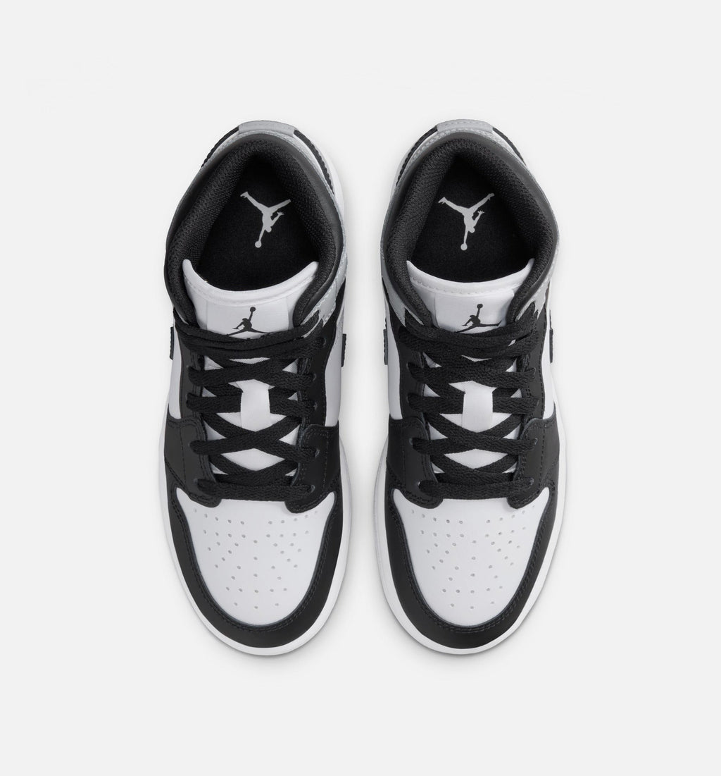 Air Jordan 1 Mid Grade School – White/Light Smoke Grey/Black