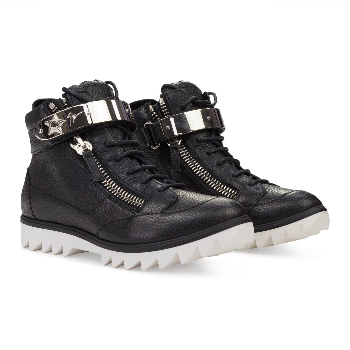 BLACK/SILVER SNEAKER WITH METAL BAR SNEAKERS