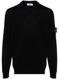 Stone Island embossed-stitch logo-patch sweater