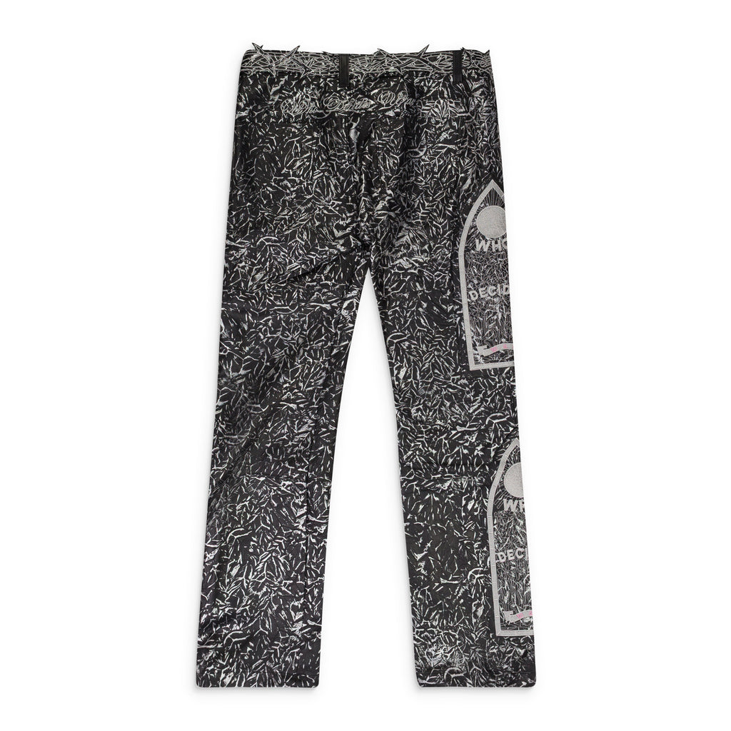 BLACK FOIL LEATHER PANTS
