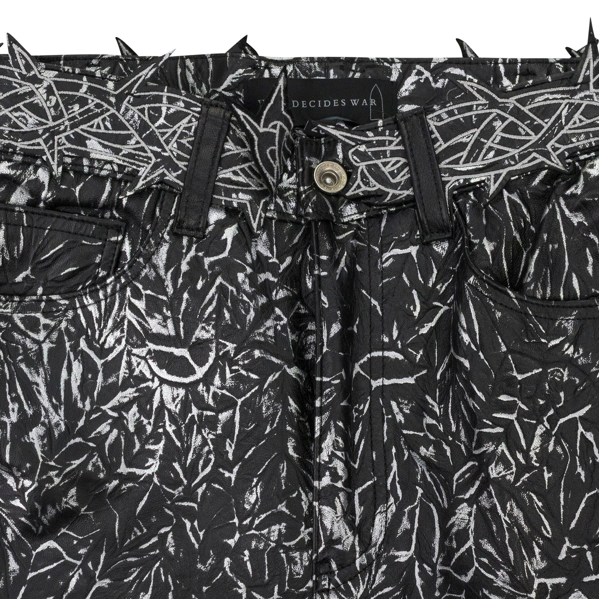 BLACK FOIL LEATHER PANTS
