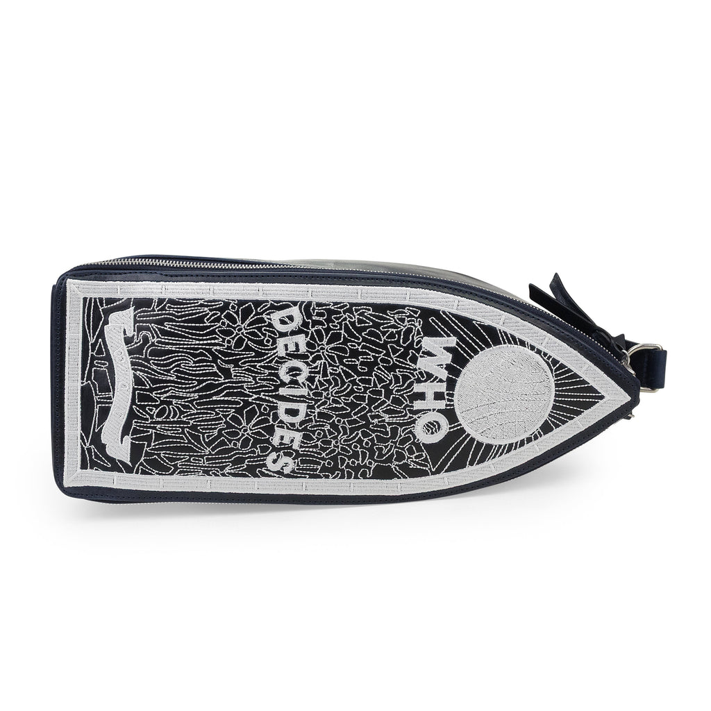 INDIGO EMBROIDERED CROSSBODY BAG