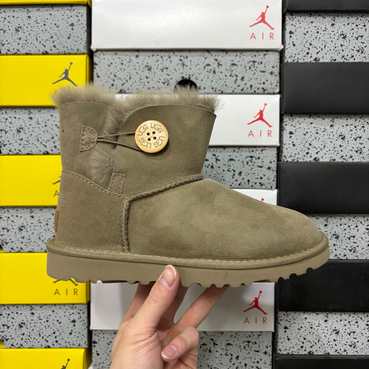UGG Bailey Button Mini Boot – Antelope Brown