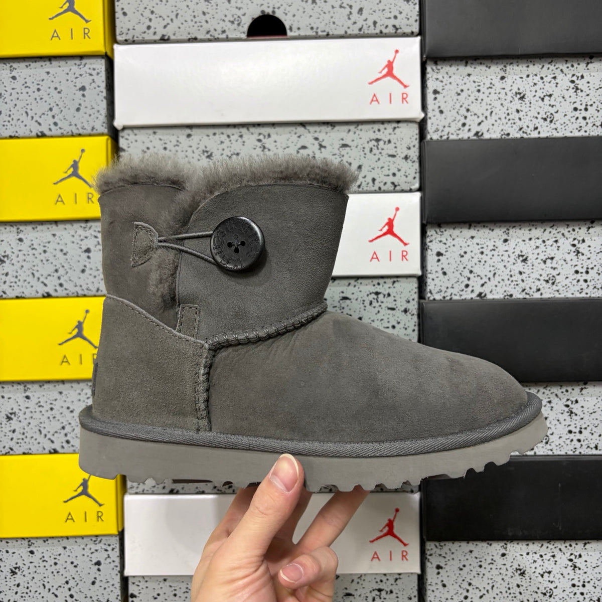 UGG Bailey Button Mini Boot – Grey