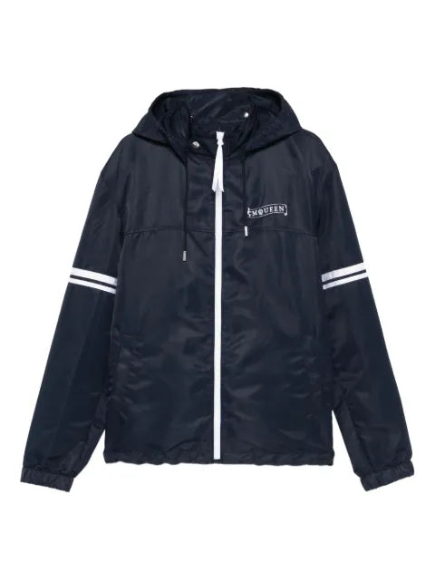Alexander McQueen hooded stripe-detail jacket