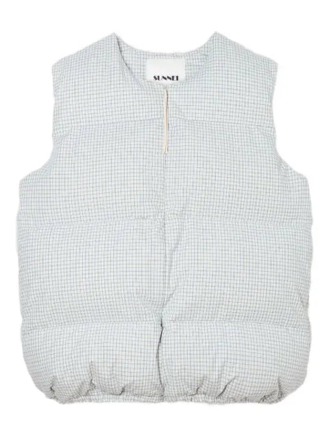 Sunnei checked puffy gilet