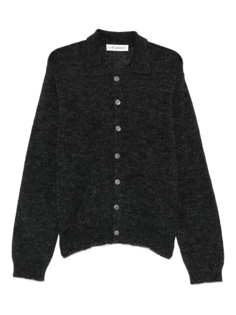 OUR LEGACY Evening Polo brushed-knit cardigan