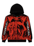 SP5DER JP5 Moto zipped hoodie