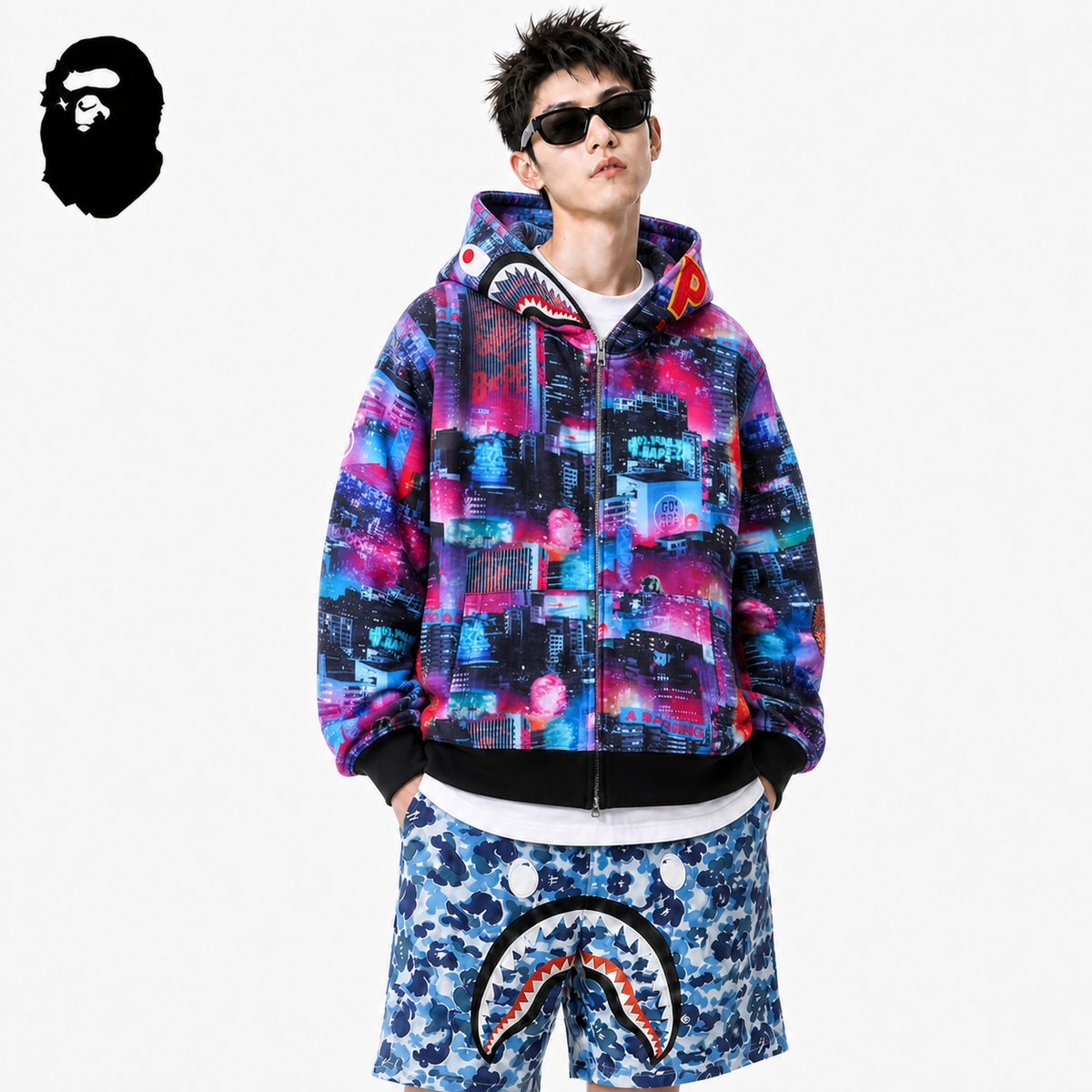 BAPE Tokyo Night Multicolor Zip Hoodie