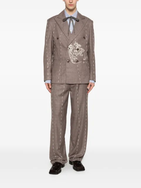 KidSuper embroidered double-breasted blazer