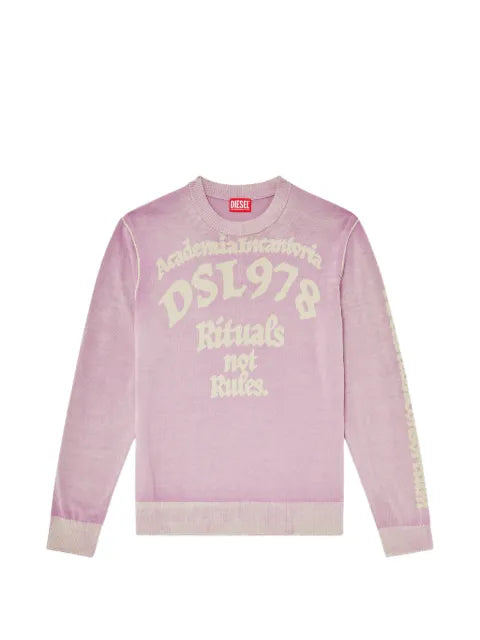 Diesel treated cotton sweater with slogan