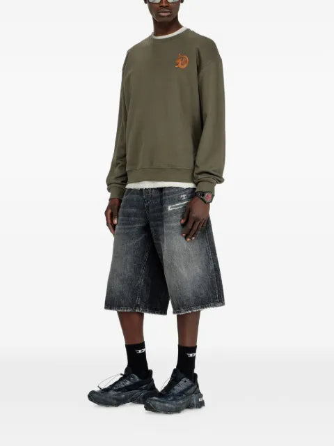 Diesel sweatshirt with embroidery and flock print