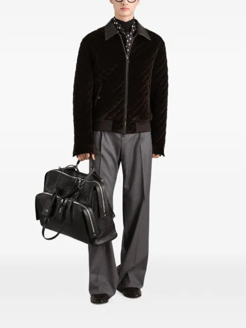 Dolce & Gabbana quilted velvet bomber jacket