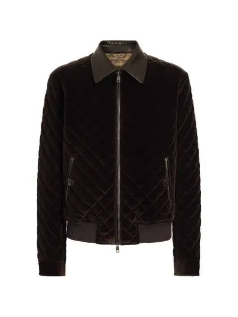 Dolce & Gabbana quilted velvet bomber jacket