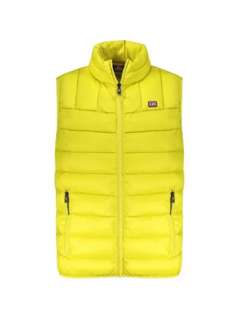 NORWAY 1963 Giallo quilted logo-patch zip-up gilet