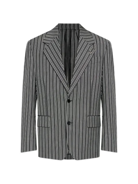 Versace striped-pattern single-breasted blazer