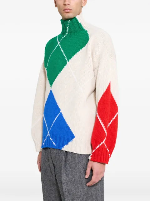 JW Anderson argyle-knit turtle-neck sweater