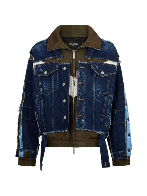 DSQUARED2 Aviator Hybrid zip-up cotton track jacket