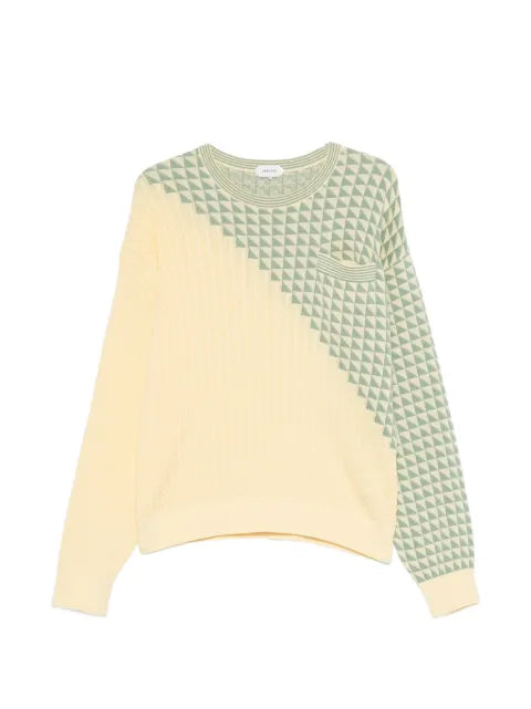 Versace geometric-pattern cable-knit sweater