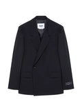 MSGM logo-patch double-breasted jacket