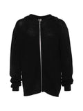 Rick Owens ribbed-knit zip-up hoodie