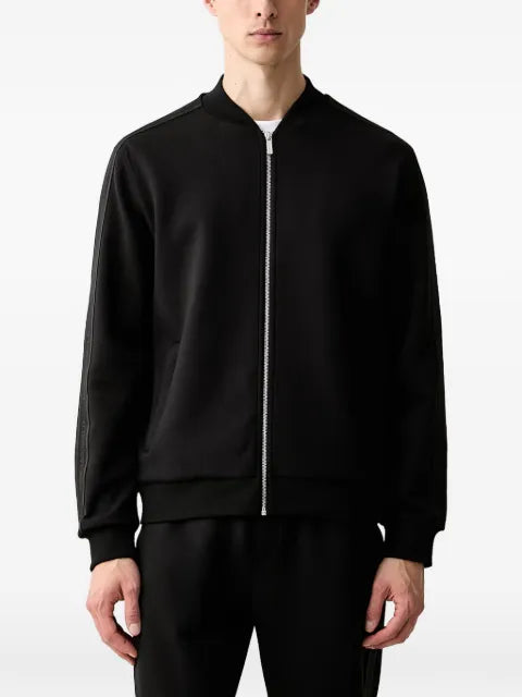 Karl Lagerfeld logo-tape zip-up cardigan