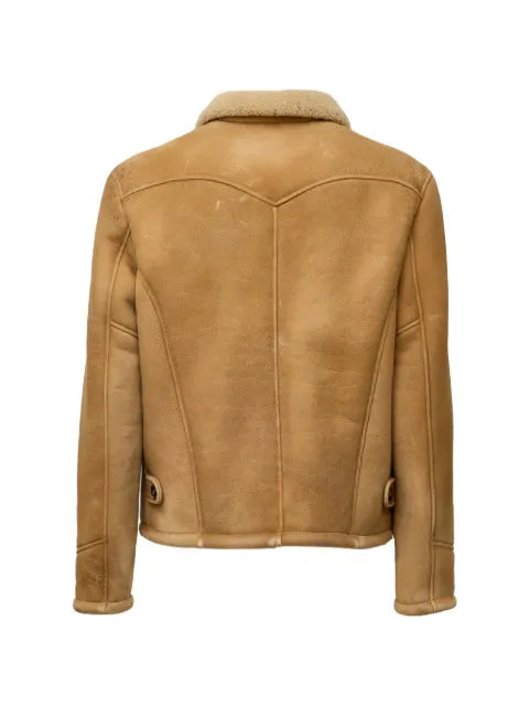 Stewart shearling-collar western jacket