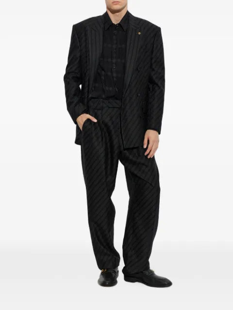 Versace pinstriped double-breasted blazer