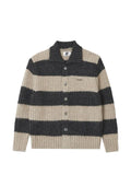 izzue striped ribbed-knit cardigan