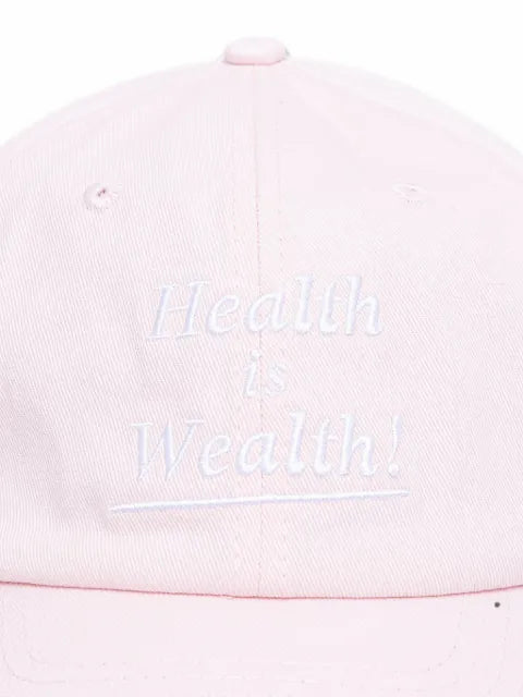 Sporty & Rich Health is Wealth slogan-embroidered baseball cap