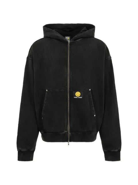 MARKET Smiley embroidered zip-up hoodie
