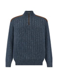 Paul & Shark suede-panelled half-zip sweater