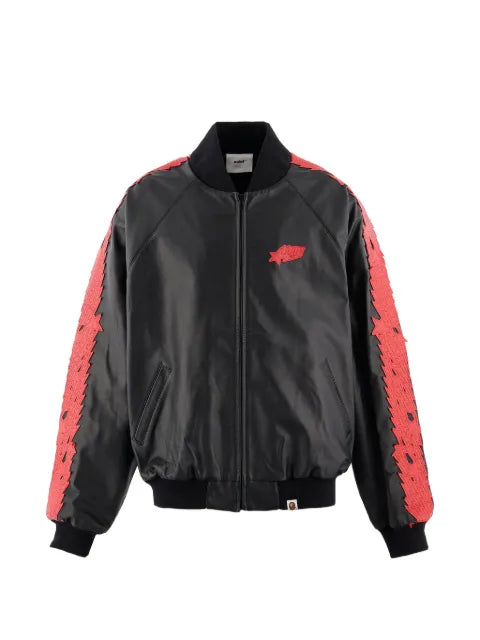SAINT MXXXXXX x BAPE logo-patch track jacket