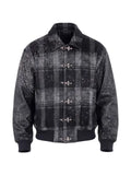 GUAPI Obsidian pearl-embellished plaid jacket