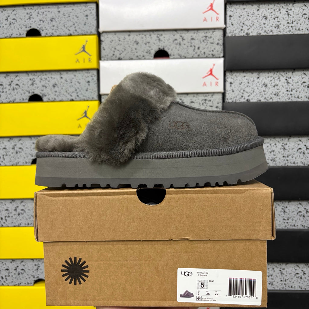 UGG Fluffy Platform Slide – Grey