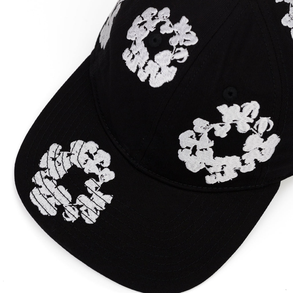 Black Cotton Wreath Fitted Cap