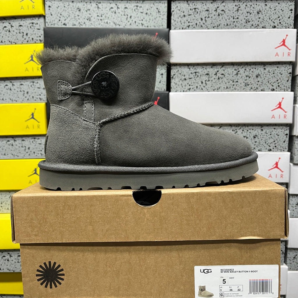 UGG Mini Bailey Button II Boot – Charcoal Grey