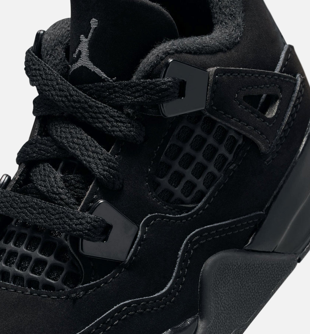 Air Jordan 4 Retro Black Cat Infant Sneakers - Black/Light Graphite
