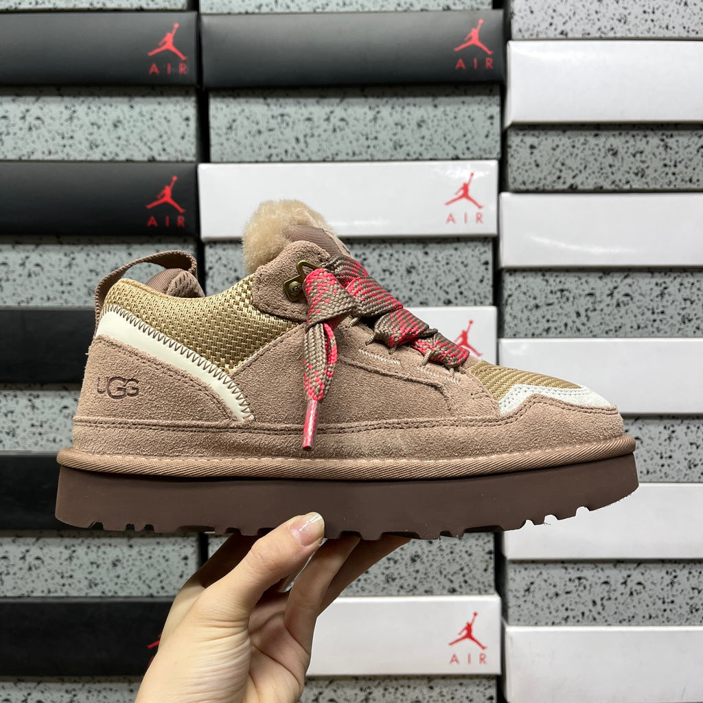 UGG Lowmel Lace-Up Sneaker – Taupe & Pink