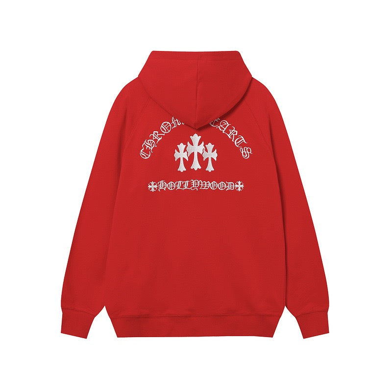 Chrome Hearts Triple Cross Script Sleeve Zip Up Hoodie 7019