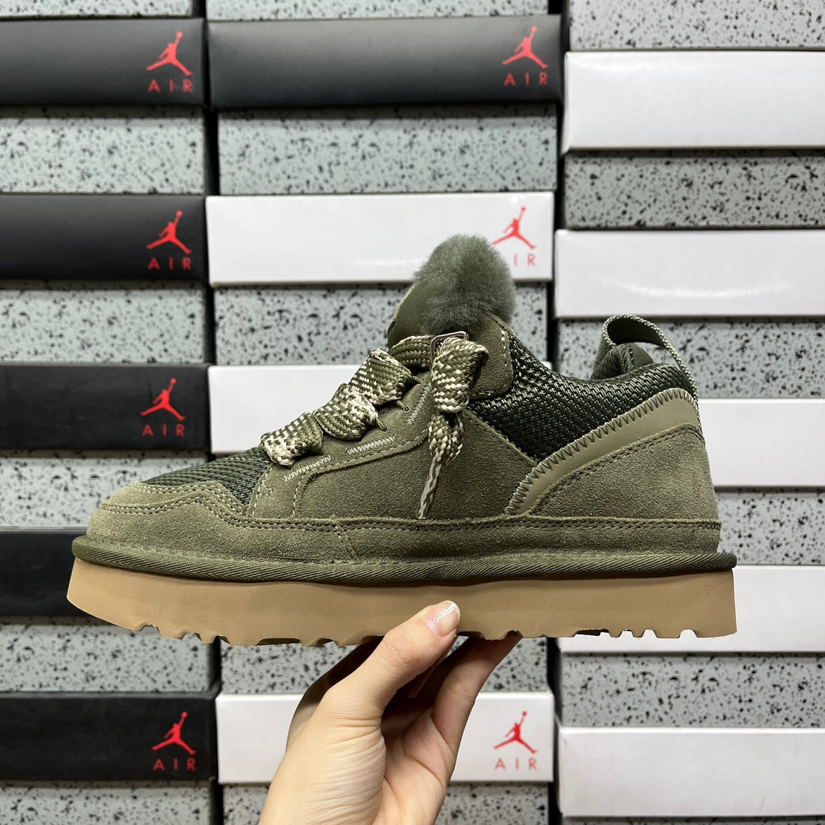 UGG Lowmel Lace-Up Sneaker – Moss Green