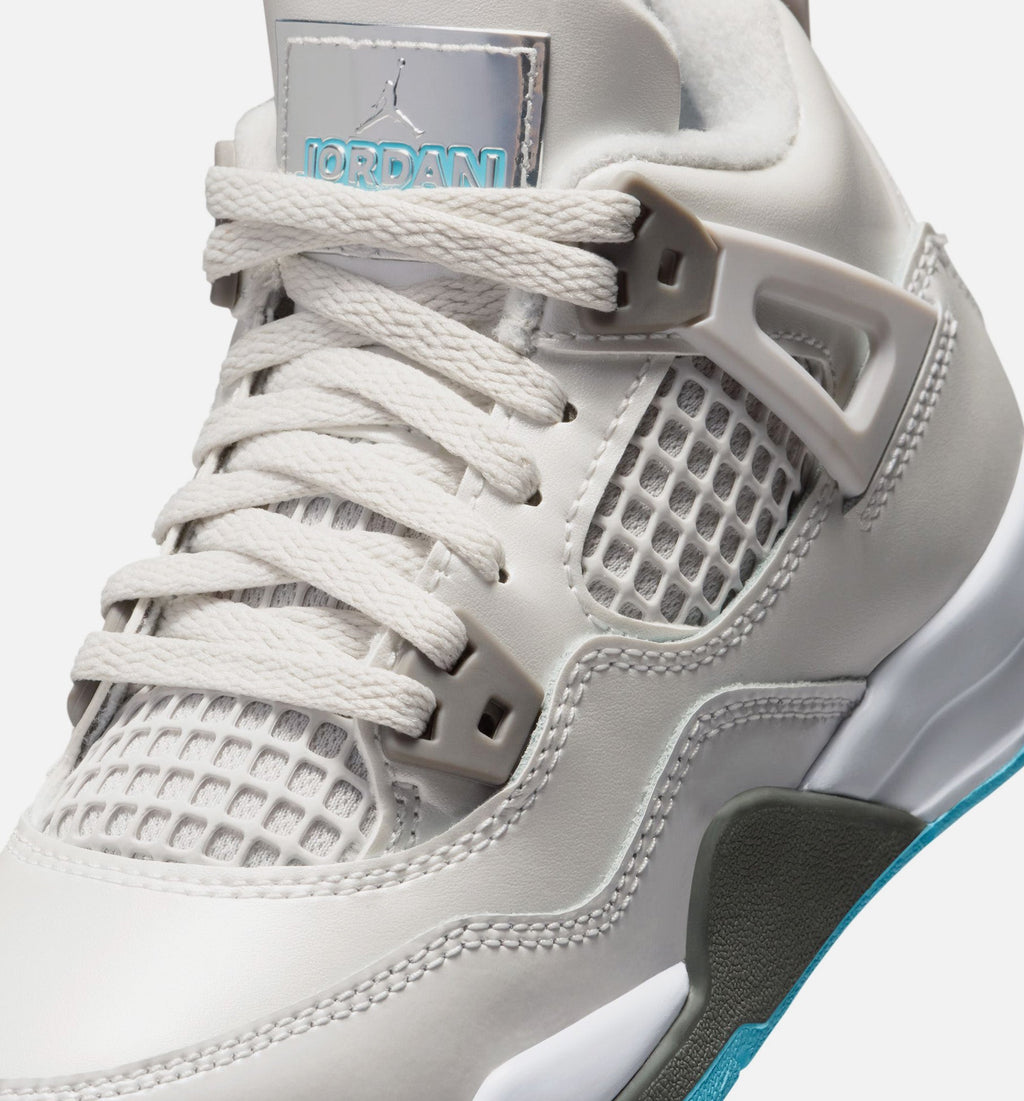 Air Jordan 4 Retro Blue Chill Preschool Lifestyle Shoe – Photon Dust/Blue Chill/Flat Pewter/White/Blue Tint