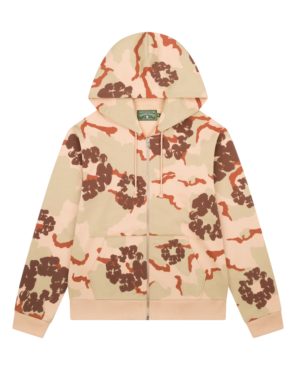 Denim Tears The Cotton Wreath Zip Sweatshirt Tan Camo
